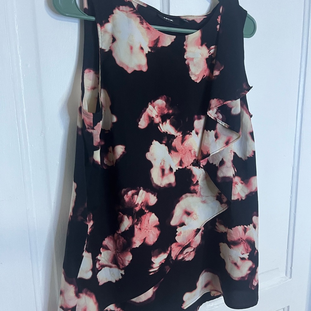 Apt. 9 Black and Pink Floral Blouse